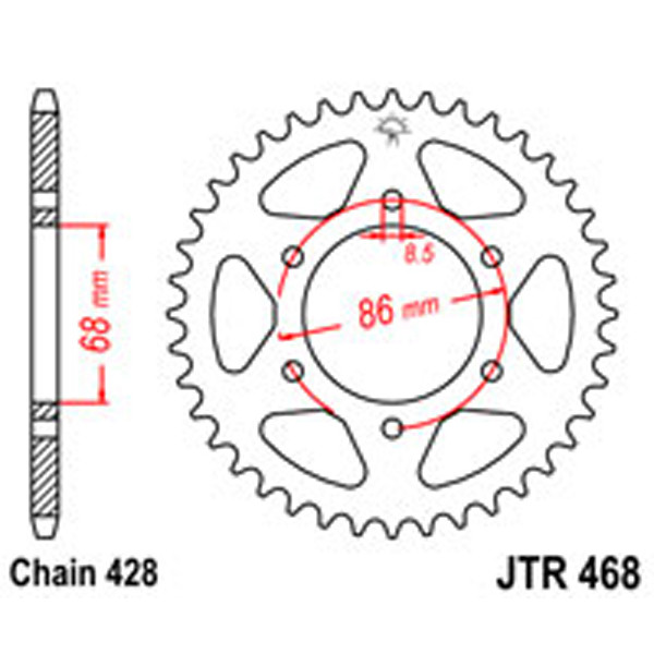 JT JT Rear Sprockets R/W 468-36T KAW